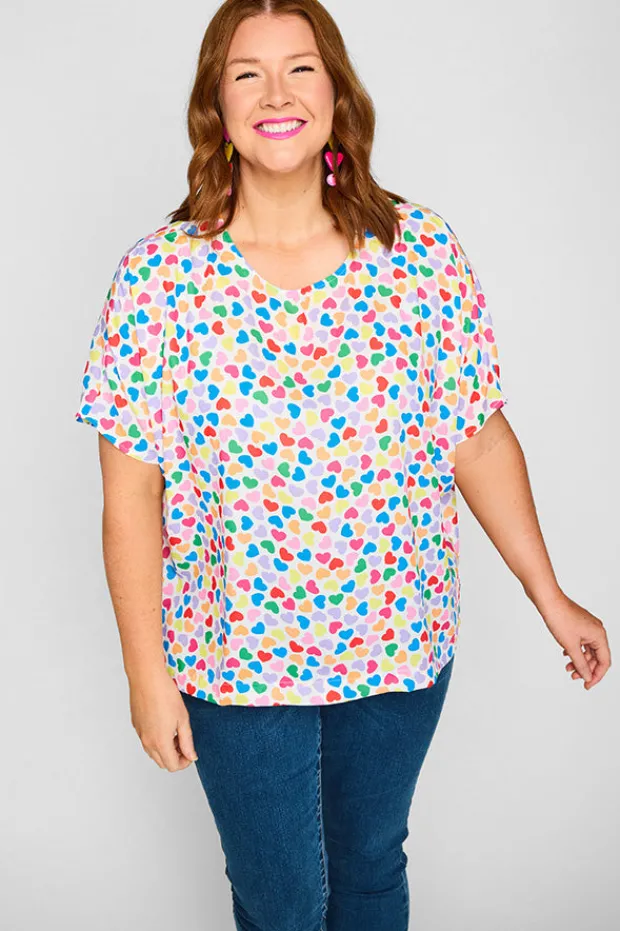 Lorraine Designs Tops*Serena Love Candy White Top