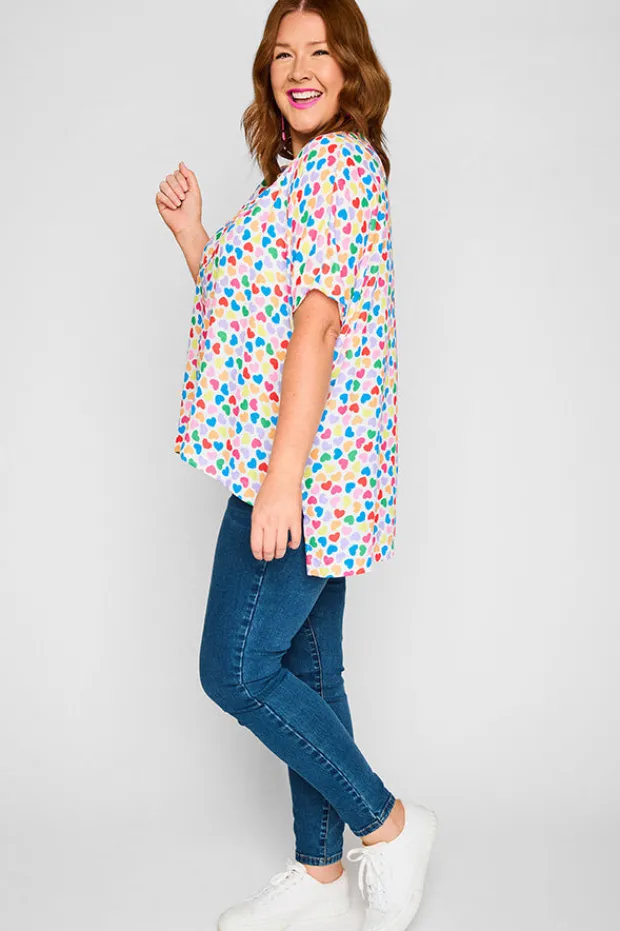 Lorraine Designs Tops*Serena Love Candy White Top