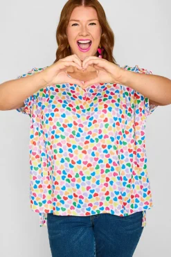 Lorraine Designs Tops*Serena Love Candy White Top