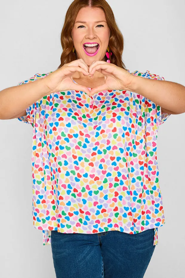 Lorraine Designs Tops*Serena Love Candy White Top