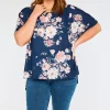 Lorraine Designs Tops*Serena Navy Floral Top