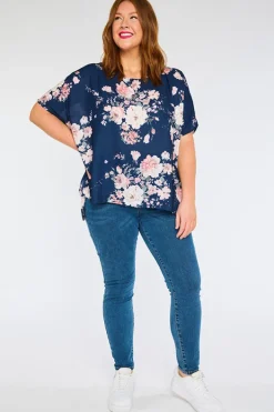 Lorraine Designs Tops*Serena Navy Floral Top