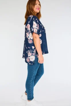 Lorraine Designs Tops*Serena Navy Floral Top