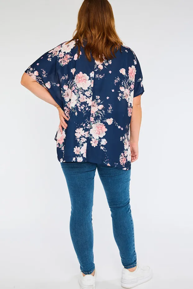 Lorraine Designs Tops*Serena Navy Floral Top