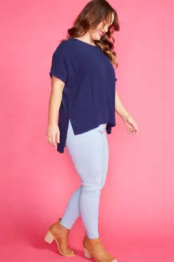 Lorraine Designs Tops*Serena Navy Top