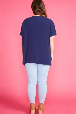Lorraine Designs Tops*Serena Navy Top
