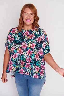 Lorraine Designs Tops*Serena Neon Bloom Top