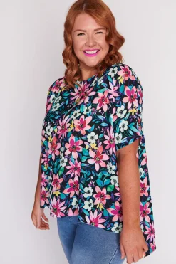 Lorraine Designs Tops*Serena Neon Bloom Top