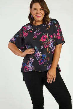 Lorraine Designs Tops*Serena Night Flower Top