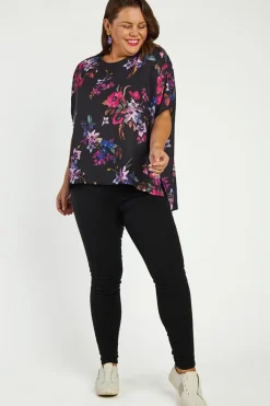 Lorraine Designs Tops*Serena Night Flower Top