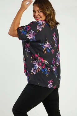 Lorraine Designs Tops*Serena Night Flower Top