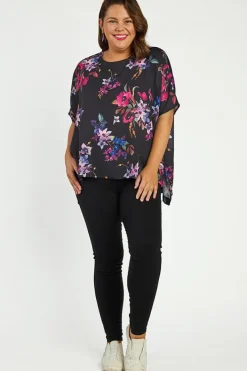Lorraine Designs Tops*Serena Night Flower Top