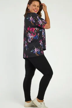 Lorraine Designs Tops*Serena Night Flower Top