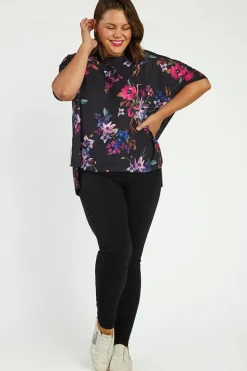 Lorraine Designs Tops*Serena Night Flower Top