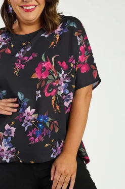 Lorraine Designs Tops*Serena Night Flower Top