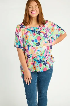 Lorraine Designs Tops | Casual Dresses*Serena Rainbow Bright Top