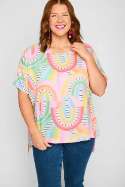Lorraine Designs Tops*Serena Rainbow Vibing Top
