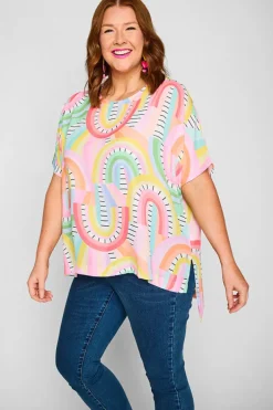 Lorraine Designs Tops*Serena Rainbow Vibing Top