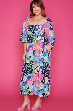 Paper Heart Fit & Flare Dresses | Off The Shoulder Dresses*Sheryl Electric Leopard Dress