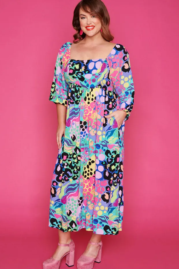 Paper Heart Fit & Flare Dresses | Off The Shoulder Dresses*Sheryl Electric Leopard Dress
