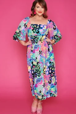 Paper Heart Fit & Flare Dresses | Off The Shoulder Dresses*Sheryl Electric Leopard Dress