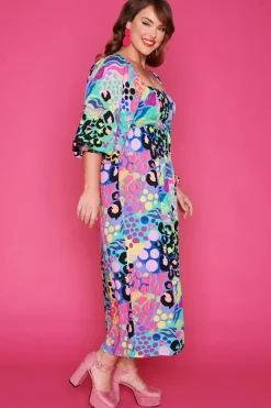 Paper Heart Fit & Flare Dresses | Off The Shoulder Dresses*Sheryl Electric Leopard Dress