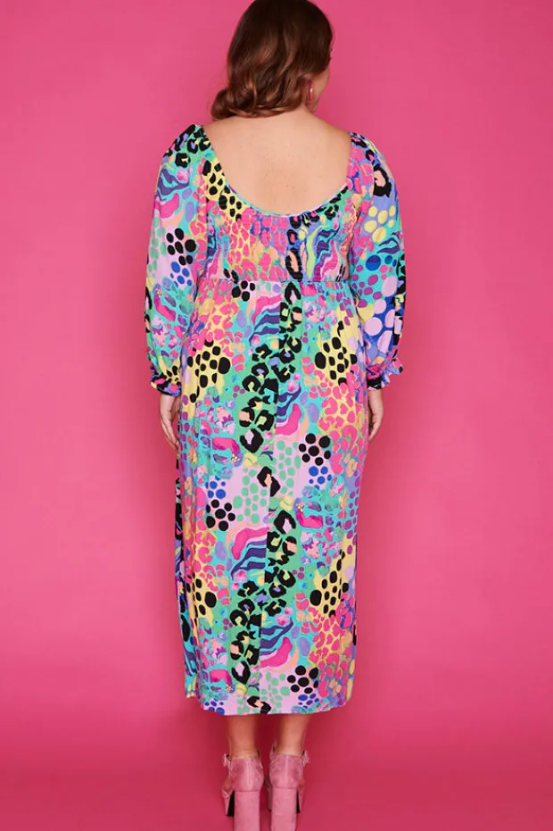 Paper Heart Fit & Flare Dresses | Off The Shoulder Dresses*Sheryl Electric Leopard Dress