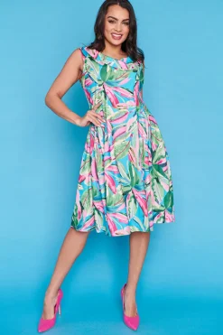 Lorraine Fit & Flare Dresses | Off The Shoulder Dresses*Sicily Aqua Spring Party Dress