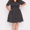 Lorraine Designs Casual Dresses | Knee Length Dresses*Siena Cotton Black Spot Dress