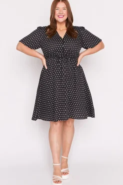 Lorraine Designs Casual Dresses | Knee Length Dresses*Siena Cotton Black Spot Dress