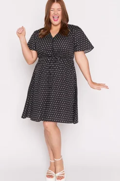 Lorraine Designs Casual Dresses | Knee Length Dresses*Siena Cotton Black Spot Dress