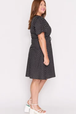 Lorraine Designs Casual Dresses | Knee Length Dresses*Siena Cotton Black Spot Dress