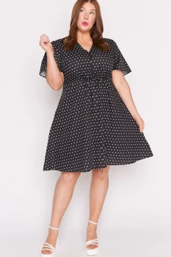 Lorraine Designs Casual Dresses | Knee Length Dresses*Siena Cotton Black Spot Dress