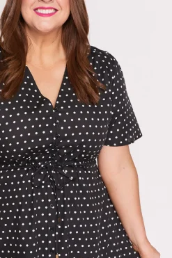 Lorraine Designs Casual Dresses | Knee Length Dresses*Siena Cotton Black Spot Dress