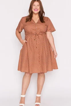 Lorraine Designs Casual Dresses | Knee Length Dresses*Siena Cotton Mocha Spot Dress