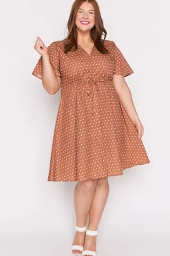 Lorraine Designs Casual Dresses | Knee Length Dresses*Siena Cotton Mocha Spot Dress