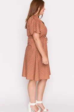 Lorraine Designs Casual Dresses | Knee Length Dresses*Siena Cotton Mocha Spot Dress