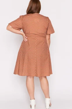 Lorraine Designs Casual Dresses | Knee Length Dresses*Siena Cotton Mocha Spot Dress