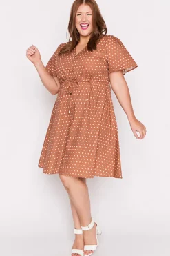 Lorraine Designs Casual Dresses | Knee Length Dresses*Siena Cotton Mocha Spot Dress