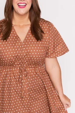 Lorraine Designs Casual Dresses | Knee Length Dresses*Siena Cotton Mocha Spot Dress