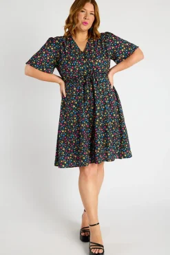 Lorraine Designs Casual Dresses | Mini Dresses*Siena Ditsy Black Dress