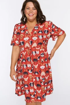 Lorraine Designs Casual Dresses | Fit & Flare Dresses*Siena Puppy Christmas Dress