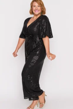 Lorraine Designs Sequin Dresses*Skyla Black Sequins Party Jumpsuit
