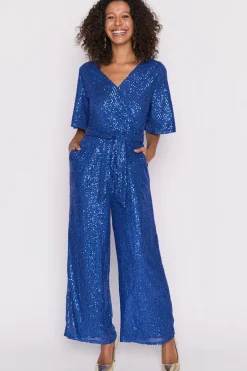 Lorraine Designs Sequin Dresses*Skyla Cobalt Sequins Party Jumpsuit