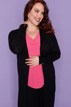 Layo Knits & Cardigans*Smita Black Long Cardi