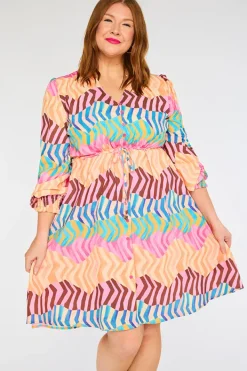 Lorraine Designs Casual Dresses | Knee Length Dresses*Sofia Zig Zag Zebra Dress