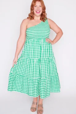 Lorraine Designs Casual Dresses | Midi Dresses*Spencer Green Gingham Dress