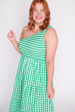 Lorraine Designs Casual Dresses | Midi Dresses*Spencer Green Gingham Dress