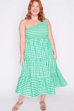 Lorraine Designs Casual Dresses | Midi Dresses*Spencer Green Gingham Dress