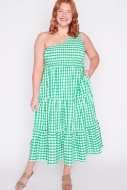 Lorraine Designs Casual Dresses | Midi Dresses*Spencer Green Gingham Dress